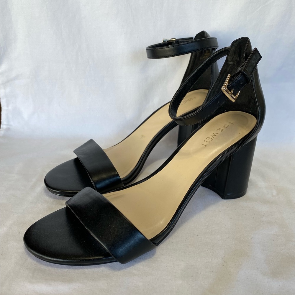 Nine West black heeled sandals - Picture 2 of 6
